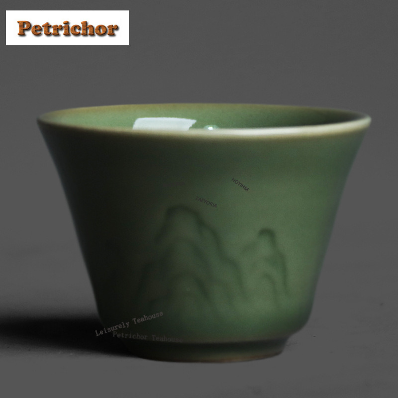 50ml Yue Kiln Celadon Relief T - Celadon Ceramic Cup 评论和价格