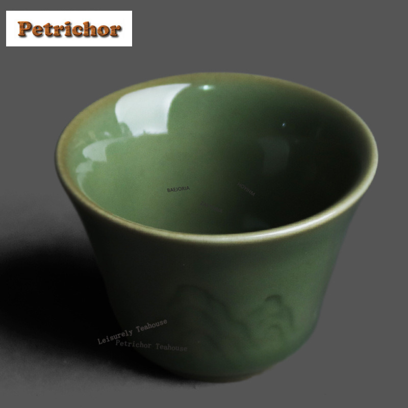 50ml Yue Kiln Celadon Relief T - Celadon Ceramic Cup 评论和价格
