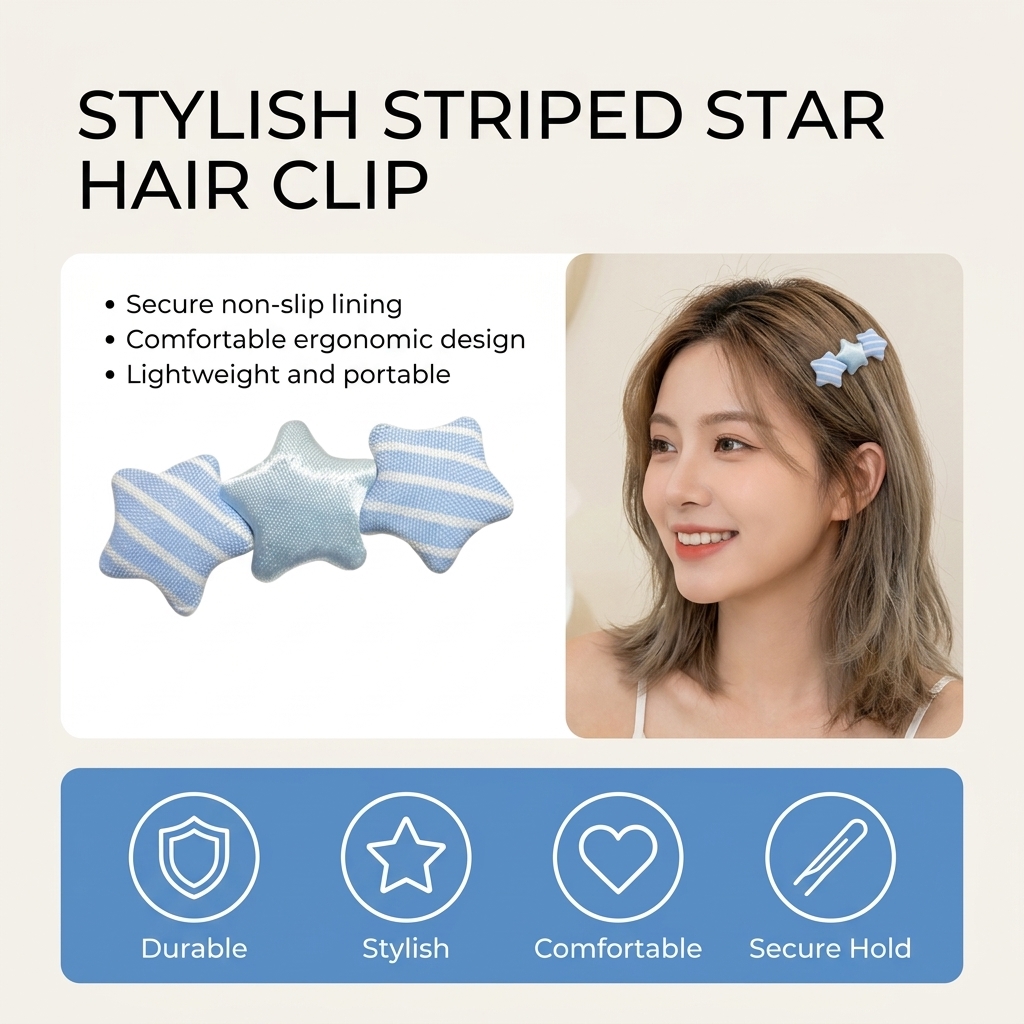 Cute Star Shaped Hair Clip For - Korean Girls Lifestyle 评论和价格