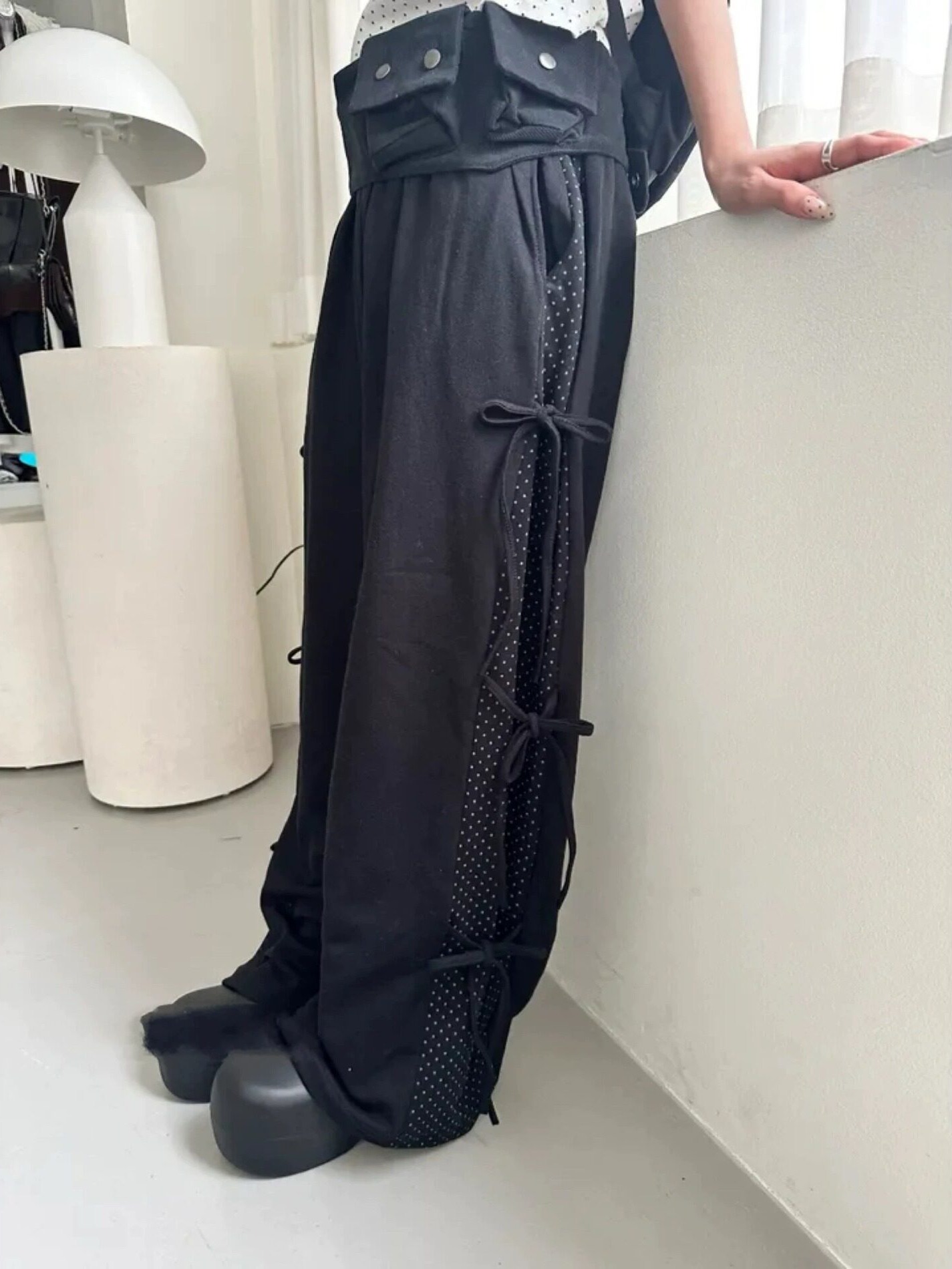 Autumn Winter Polka Dot Splice - Korean Pants Lifestyle 评论和价格