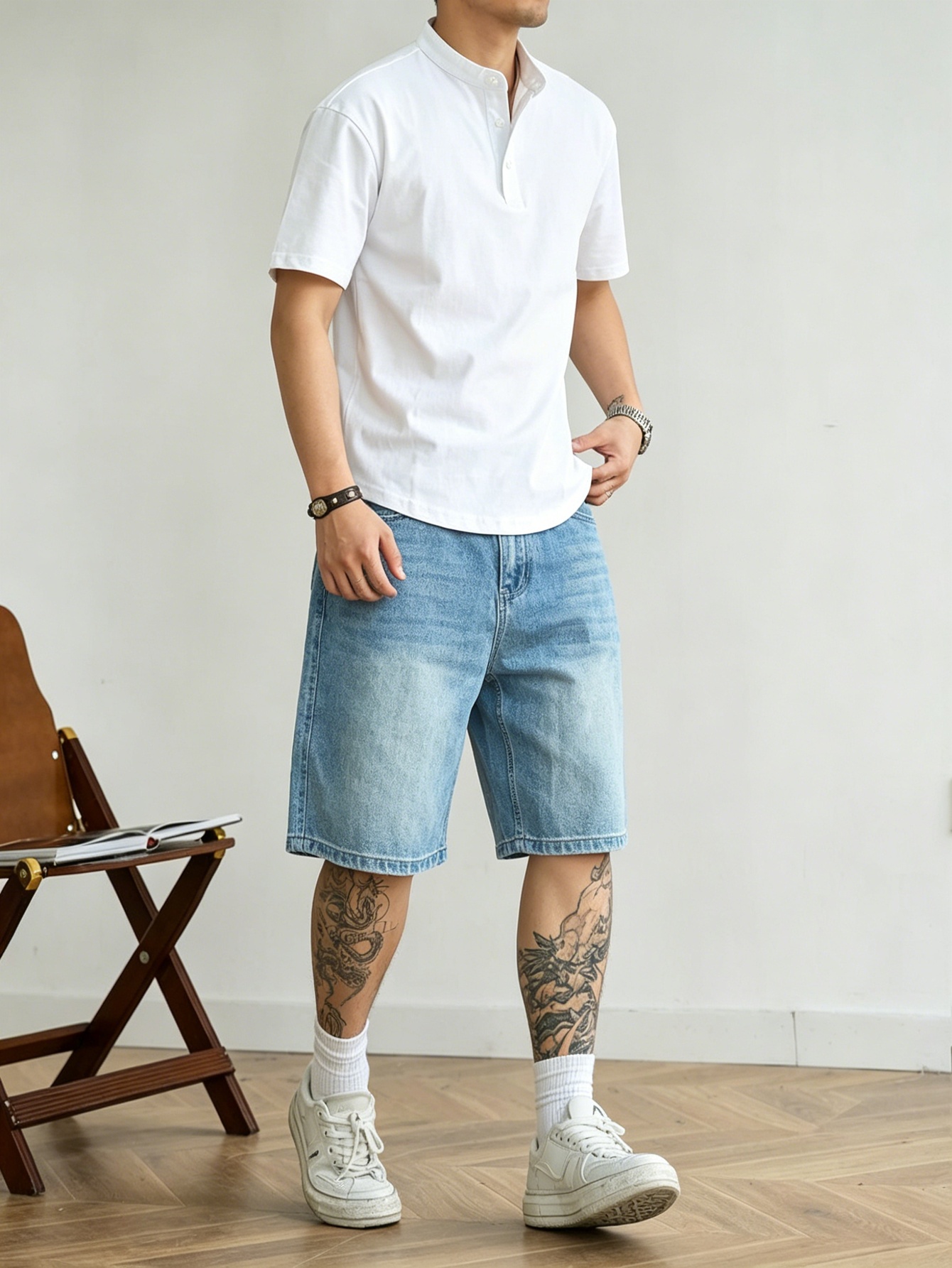 Loose cut blue non stretch den - Korean Daily Lifestyle 评论和价格